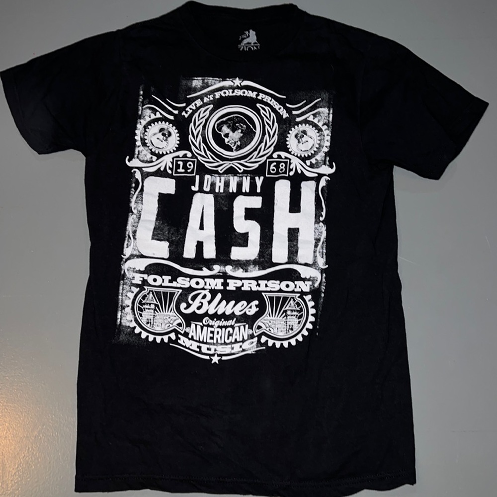 Johnny Cash black medium T-shirt Live Folsom Prison